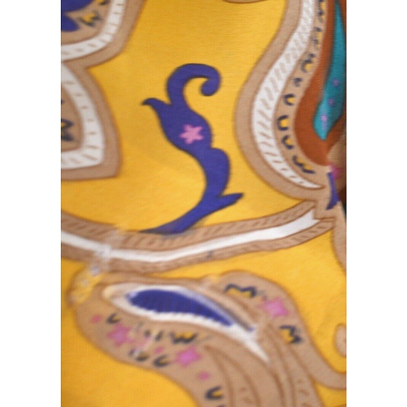 Tibi‎ Multi Yellow Floral Silk Tomato Fairy Shift Dress 4 Ruffle Sleeve Mended - Picture 4 of 16